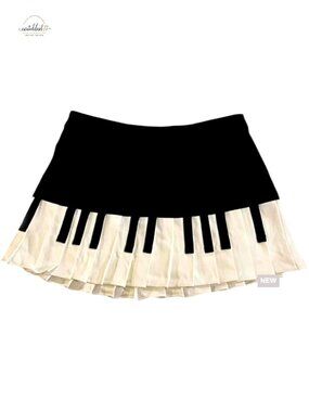 Polyester Mini Skirt High Waisted Pleated Short Y2K Grunge Style